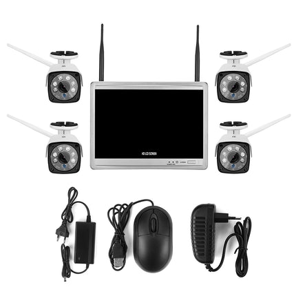 N4B3H2-P12/Kit 1080P Wireless Network Video Recorder  System :12.5 inch(White)