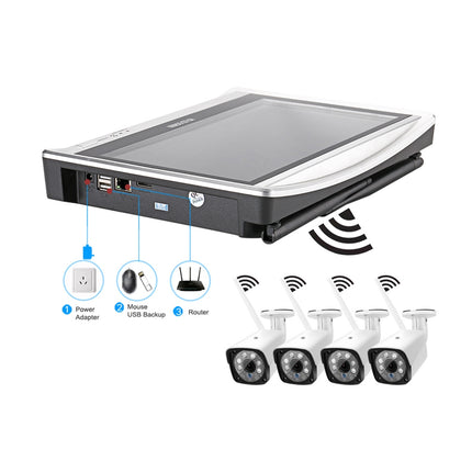 N4B3H2-P12/Kit 1080P Wireless Network Video Recorder  System :12.5 inch(White)