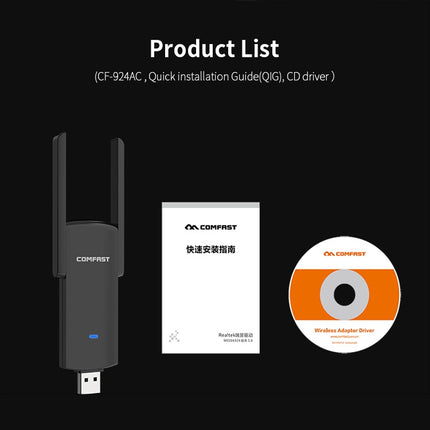 COMFAST CF-924AC V2 1200Mbps Dual Frequency Gigabit USB Computer