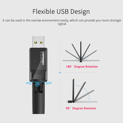 COMFAST CF-WU757F 150Mbps WirelessUSB 2.0 Free Driver WiFi Adapter 6dB External Antenna