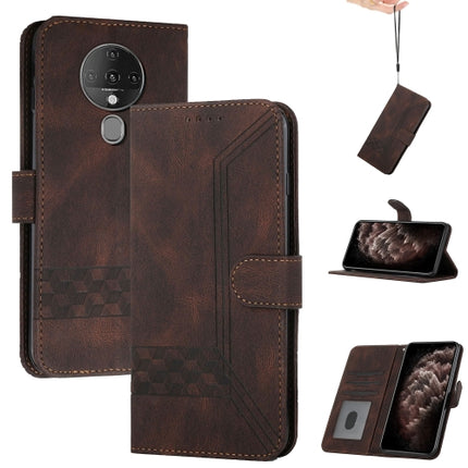 For Tecno Spark 6 Cubic Skin Feel Flip Leather Phone Case