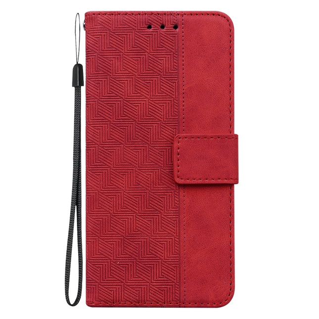 For Tecno Spark 6 GO Geometric Embossed Leather Phone Case(Red)