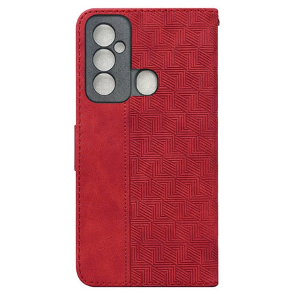 For Tecno Spark 6 GO Geometric Embossed Leather Phone Case(Red)