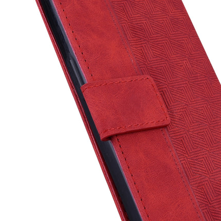 For Tecno Spark 6 GO Geometric Embossed Leather Phone Case(Red)