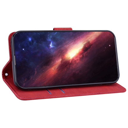 For Tecno Spark 6 GO Geometric Embossed Leather Phone Case(Red)
