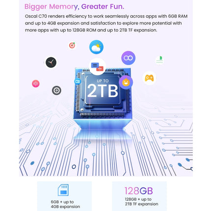 Blackview OSCAL C70, 6GB+128GB, 50MP Camera, Face ID & Side Fingerprint Identification,