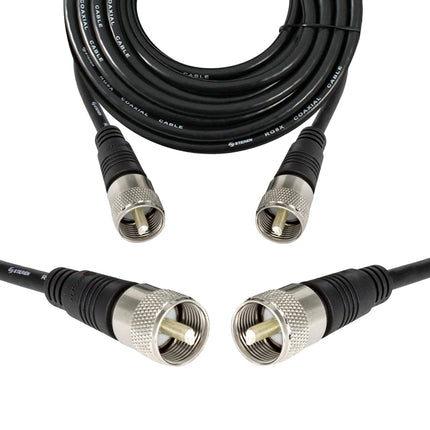 STEREN Coax Cable - Coaxial Cable Connector - Antenna Cable - Coax Connector - RG8X Coax Cable Connector - RG8X Coaxial Cable 75 Feet - UHF Antenna Cable - Male to Male Cable - 22.8 Meters 205-775