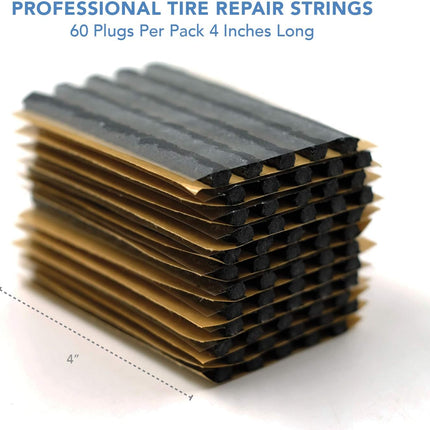 CKAuto  Black Tire Repair Strings, Automotive Tool Tire Repair Plugs for Tubeless Off-Road Tires Car, Bike, ATV, UTV, Wheelbarrow, Mower