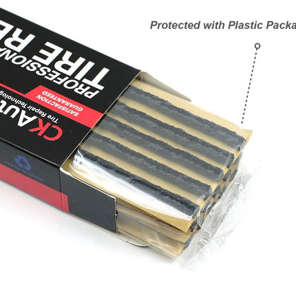 CKAuto  Black Tire Repair Strings, Automotive Tool Tire Repair Plugs for Tubeless Off-Road Tires Car, Bike, ATV, UTV, Wheelbarrow, Mower