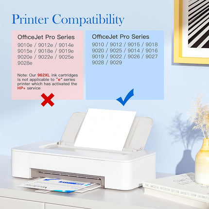 Valuetoner 962xl Ink Cartridges Combo Pack Remanufactured Ink Cartridge Replacement for HP 962XL 962 Ink for OfficeJet Pro 9015e 9018e 9015 9025 9018 9010 9012 9020 9022 9026 9027 9028 Printer(4 Pack)