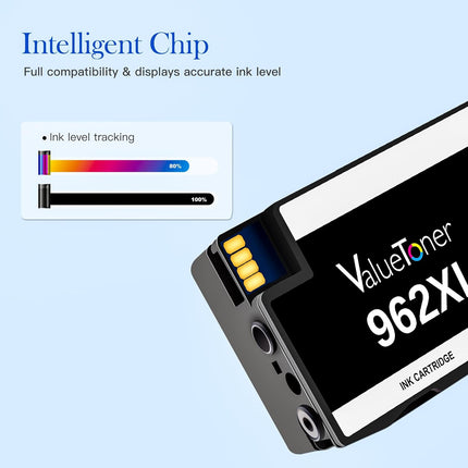Valuetoner 962xl Ink Cartridges Combo Pack Remanufactured Ink Cartridge Replacement for HP 962XL 962 Ink for OfficeJet Pro 9015e 9018e 9015 9025 9018 9010 9012 9020 9022 9026 9027 9028 Printer(4 Pack)