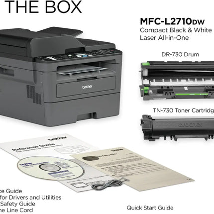 Brother - MFC-L2710DW Wireless Black-and-White All-in-One  Laser Printer - Black