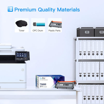 LxTek Compatible Toner Replacement for Brother TN660 TN630 (2 Black), High Yield