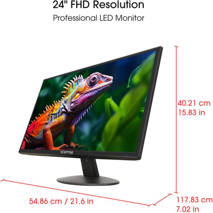 Sceptre 24-inch Professional Thin 1080p LED Monitor 99% sRGB 2x HDMI VGA Build-in Speakers, Machine Black (E248W19203R Series)
