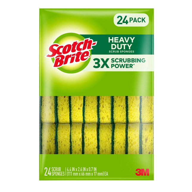 [Pcs] Scotch-Brite Heavy Duty Scrub Sponges, Individually Wrapped, 21/Pack