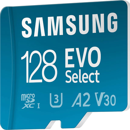 SAMSUNG EVO Select Micro SD-Memory-Card + Adapter, 128GB microSDXC 130MB/s