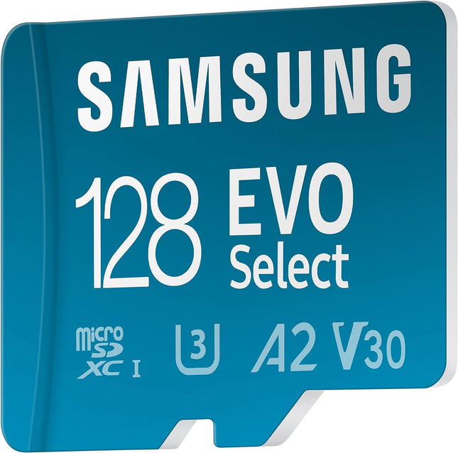 SAMSUNG EVO Select Micro SD-Memory-Card + Adapter, 128GB microSDXC 130MB/s