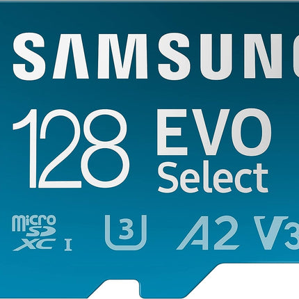 SAMSUNG EVO Select Micro SD-Memory-Card + Adapter, 128GB microSDXC 130MB/s