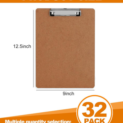 Clipboards, HERKKA Hardboard Office Clipboards Low Profile Clip Standard A4 Letter Size, ECO Friendly