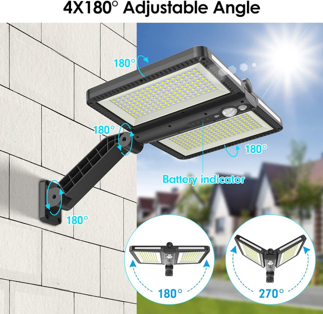 ropelux Solar Outdoor Lights, Motion Sensor Outdoor Lights Double Big Solar Panels, IP65 Waterproof