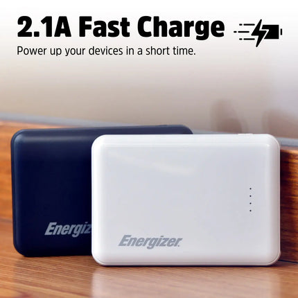 Energizer - MAX 5,000 mAh Ultra-Slim, 3-Port USB-C High Speed Universal Portable Charger Power bank, Charges Three Devices at Once - Black