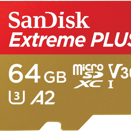 SanDisk - Extreme PLUS 64GB microSDXC UHS-I Memory Card