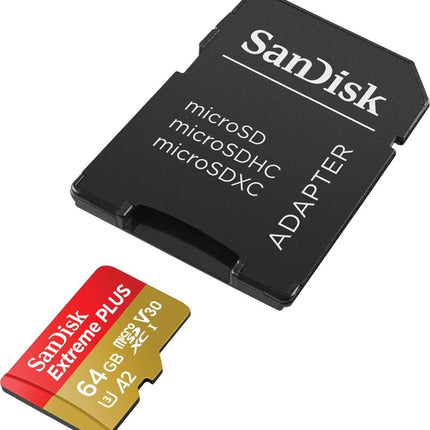 SanDisk - Extreme PLUS 64GB microSDXC UHS-I Memory Card