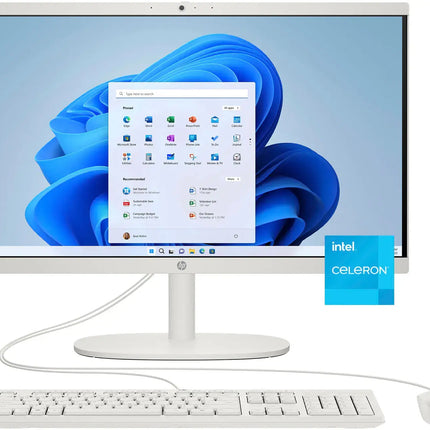 HP - 21.5'' All-In-One - Intel Celeron - 4GB Memory - 128GB SSD - Snow White