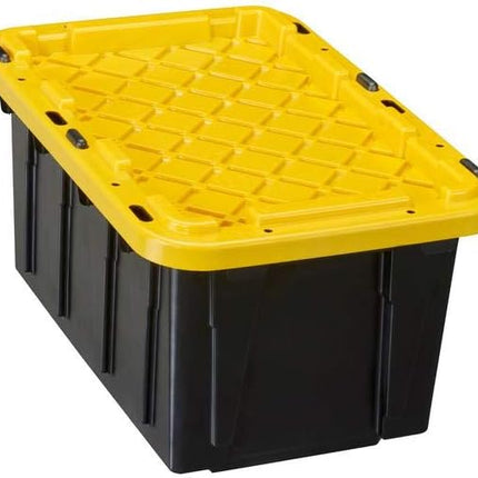 HDX 7 Gal. Tough Storage Tote in Black with Yellow Lid