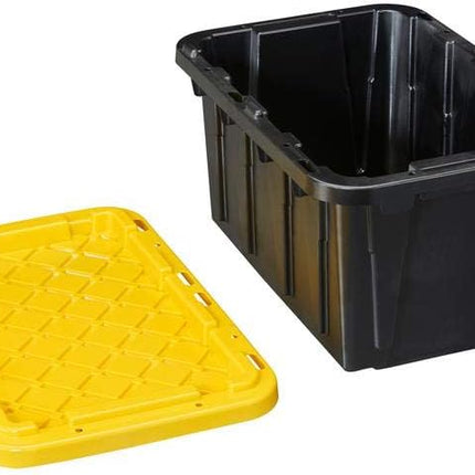 HDX 7 Gal. Tough Storage Tote in Black with Yellow Lid