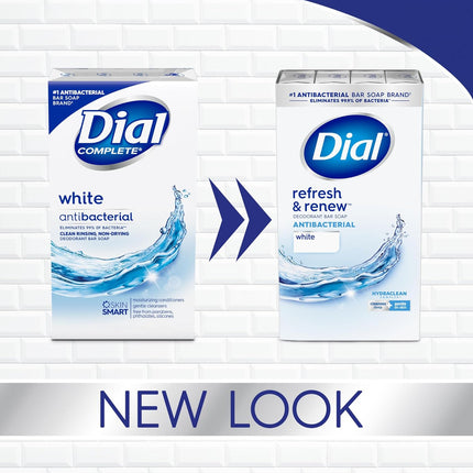 Dial Antibacterial Bar Soap, Refresh & Renew, White