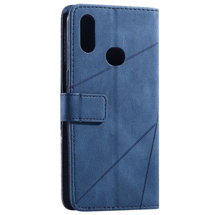 For Samsung Galaxy A10s Skin Feel Splicing Horizontal Flip Leather Case (Blue)