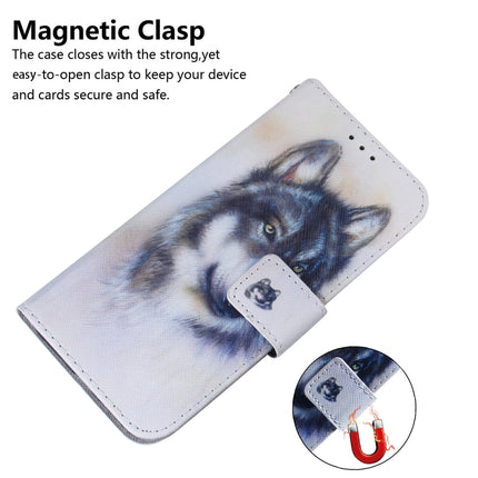 For Tecno Spark Go 2022 / Spark 8C Coloured Drawing Leather Phone Case(White Wolf)