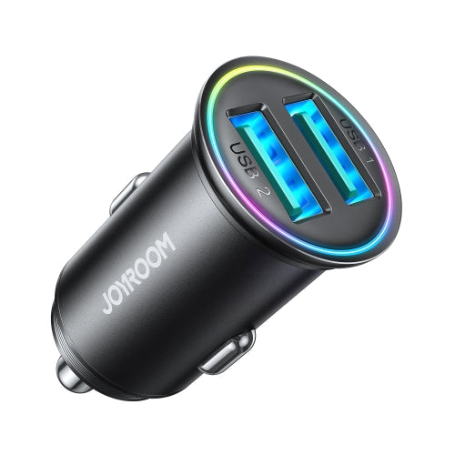 JOYROOM JR-CCN03 24W 2 USB Mini Metal Car Charger(Black)