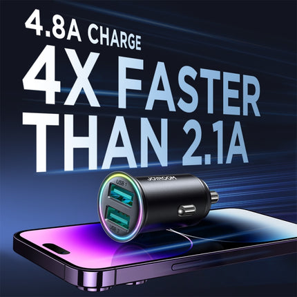 JOYROOM JR-CCN03 24W 2 USB Mini Metal Car Charger(Black)