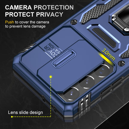 For Samsung Galaxy S21 Ultra 5G Armor PC + TPU Camera Shield Phone Case(Navy Blue)