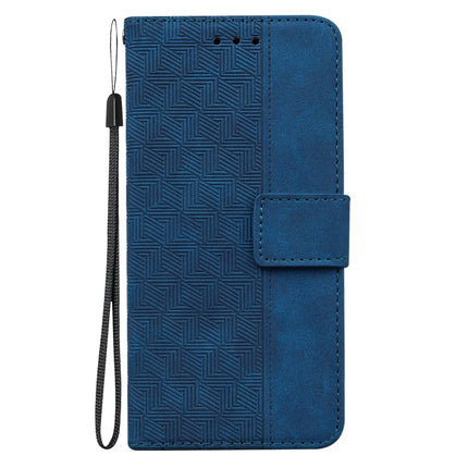 For Nokia C21 Plus Geometric Embossed Leather Phone Case(Blue)