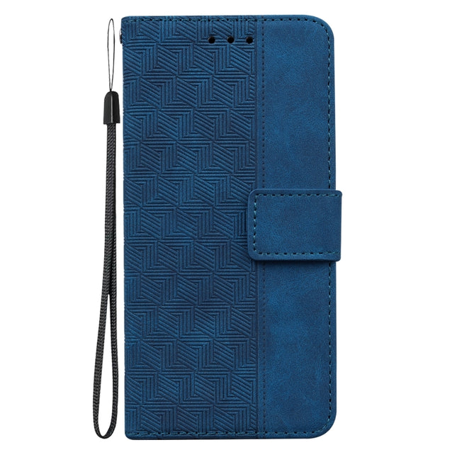 For Nokia C21 Plus Geometric Embossed Leather Phone Case(Blue)