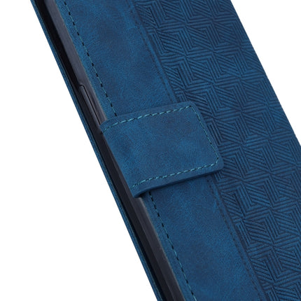For Nokia C21 Plus Geometric Embossed Leather Phone Case(Blue)