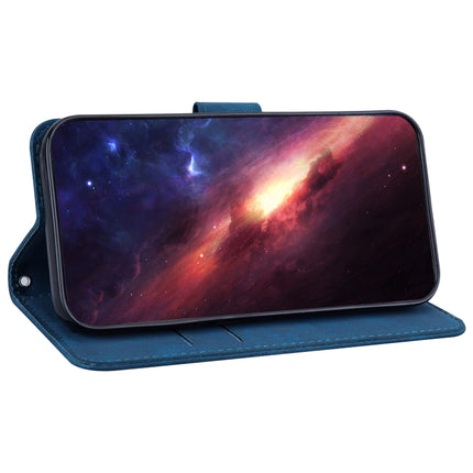 For Nokia C21 Plus Geometric Embossed Leather Phone Case(Blue)