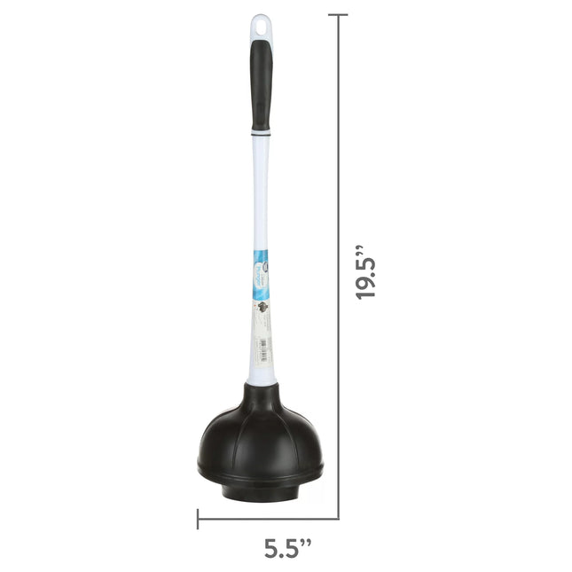 Great Value Deluxe Toilet Plunger with 16in Ergonomic Plastic Handle