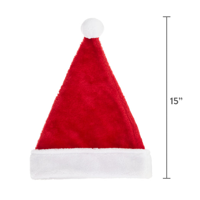 Classic Red & White Plush Santa Hat, Child One Size, by Holiday Time
