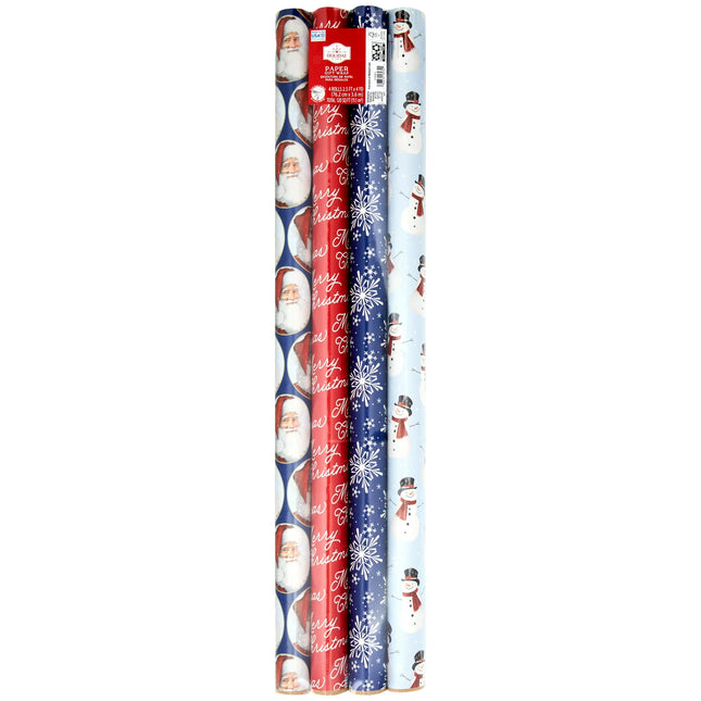 Gift Wrap Multi-Color, 30 in Wide, 30 sq ft Fsc, by Holiday Time