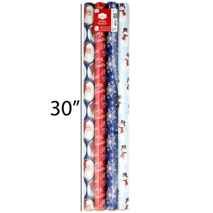 Gift Wrap Multi-Color, 30 in Wide, 30 sq ft Fsc, by Holiday Time