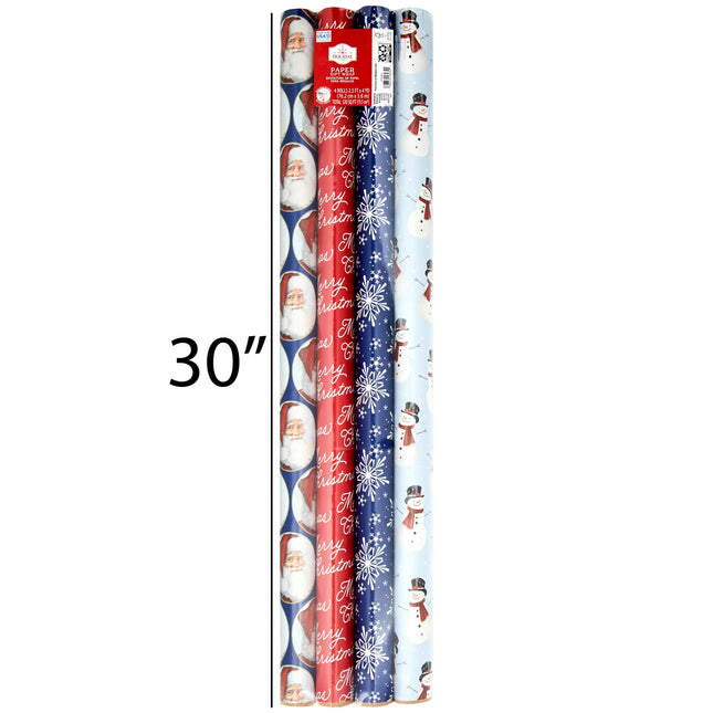 Gift Wrap Multi-Color, 30 in Wide, 30 sq ft Fsc, by Holiday Time