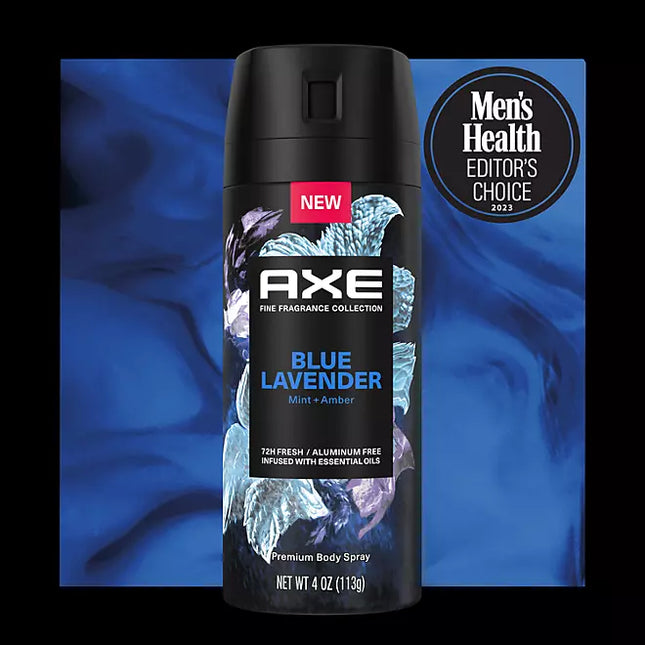 AXE Fine Fragrance Premium Deodorant Body Spray for Men, Blue Lavender