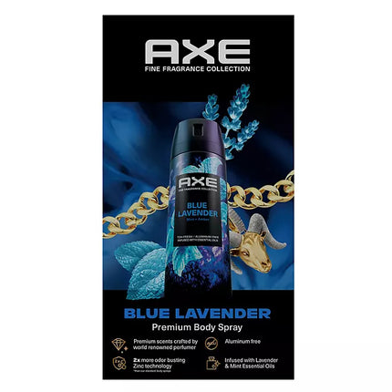 AXE Fine Fragrance Premium Deodorant Body Spray for Men, Blue Lavender