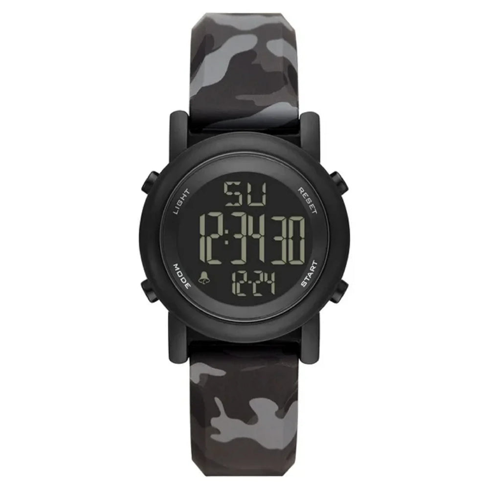 George Men's Digital Watch: Gunmetal Case, Negative Display, Black Grey Camo Stap (FMDOGE030)