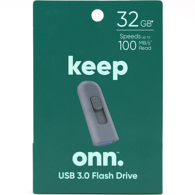 onn. USB 3.0 Flash Drive, 32 GB Capacity