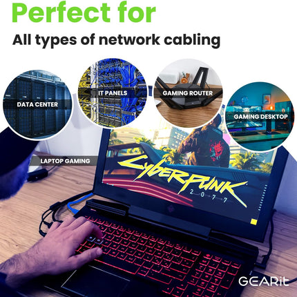GearIT Cat 6 Ethernet Cable 1 ft, Cat6 Patch Cable, Cat 6 Patch Cable, Cat 6 Cable, Cat6 Ethernet Cable, Network Cable, Internet Cable for Personal Computer - Blue 1 Foot